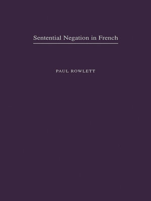 cover image of Sentential Negation in French